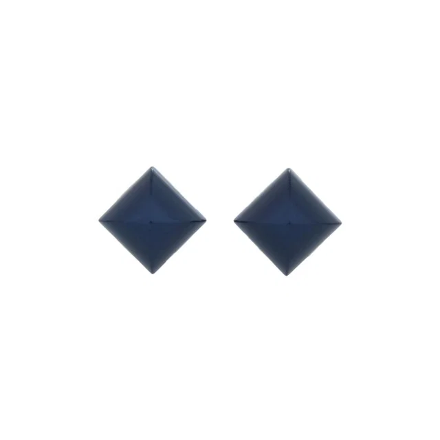 Hermès Medor Reversible Metal Navy Gold Earrings in Navy from The Reluxe