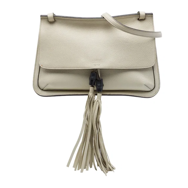 Brown Gucci Medium Leather Bamboo Daily Crossbody in Brown Leather from Designer Revival