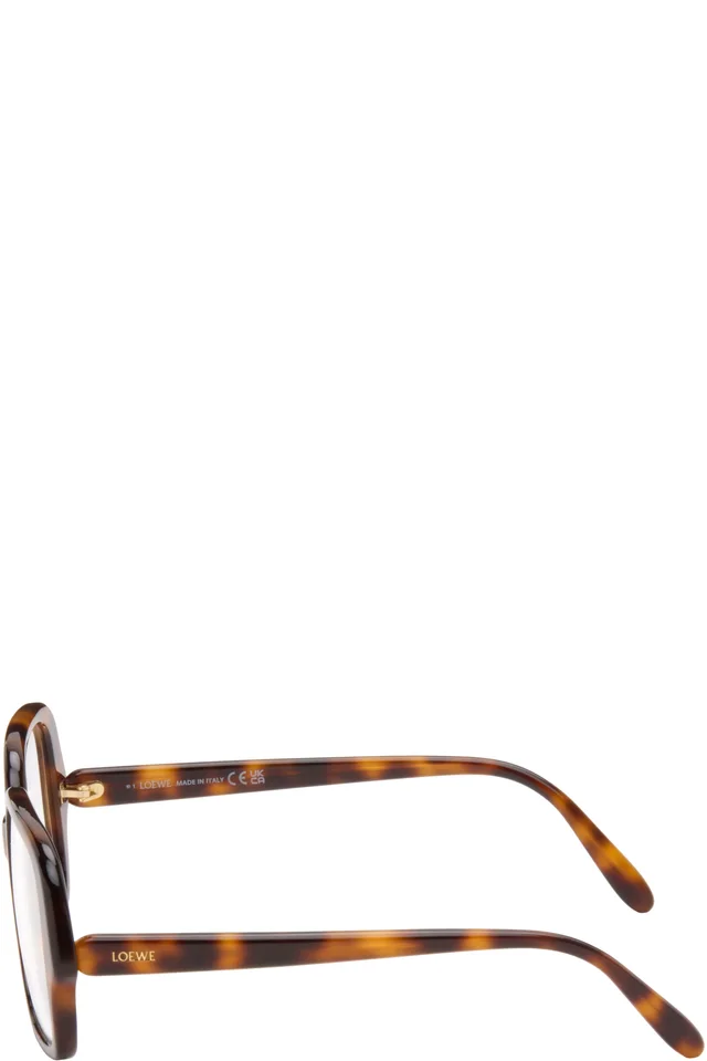 LOEWE Brown Slim Glasses, photo 3 of 4 from SSENSE