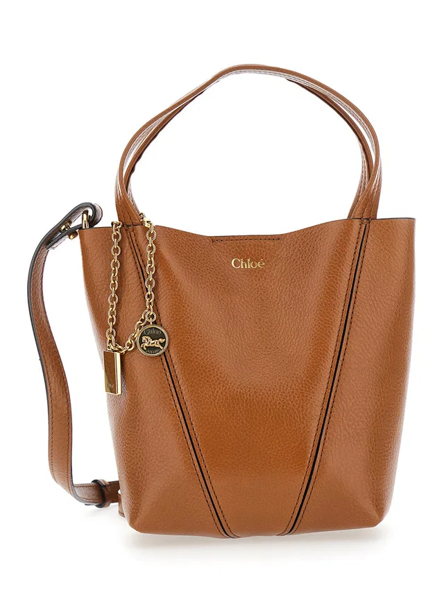 Chloé Spin Shoulder Bag — Brown Leather in Brown Leather from HEWI