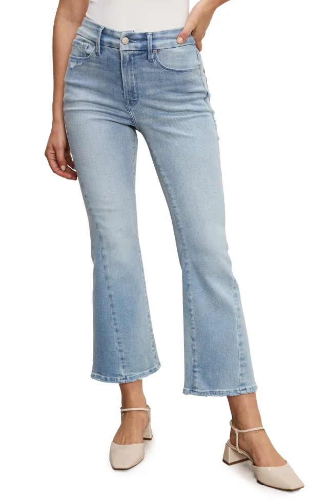 Good American Soft-Tech Good Legs High Waist Distressed Crop Mini Bootcut Jeans from Nordstrom Rack, photo 1 of 1