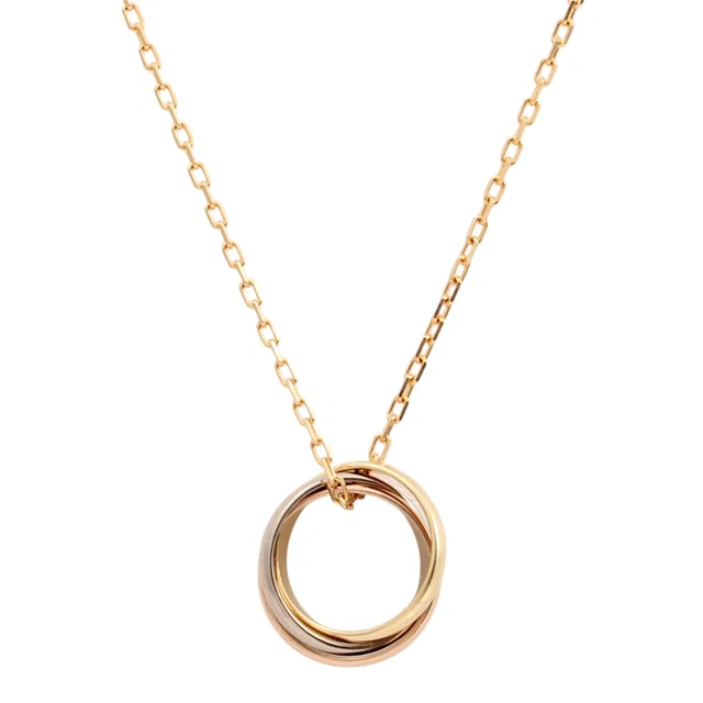 Cartier 18K Baby Trinity Necklace in White Gold, Yellow Gold, or Pink Gold in White from VINTAGE QOO TOKYO