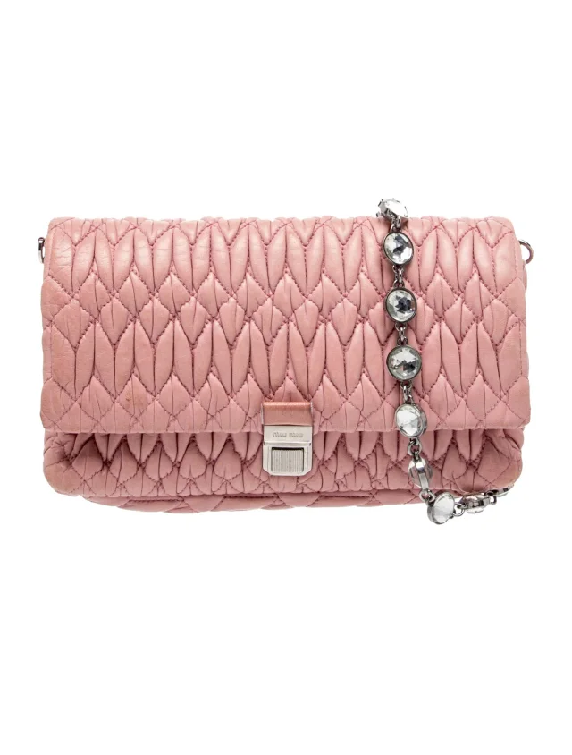 Miu Miu Shoulder Bag in pink Leather from The RealReal