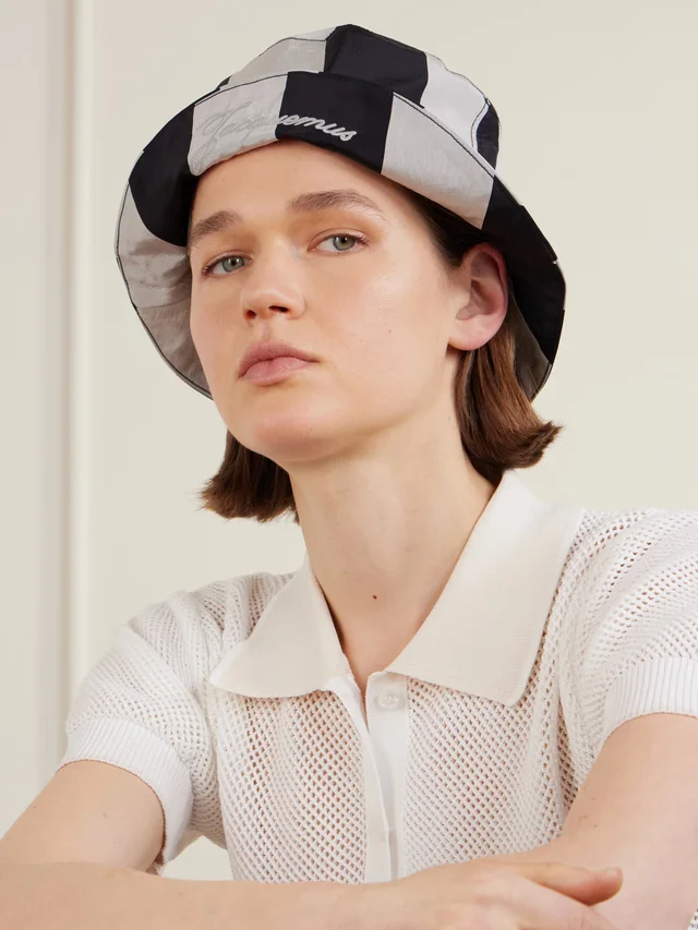 JACQUEMUS Le Bob checked bucket hat in Black, photo 2 of 2 from NET-A-PORTER (Canada)