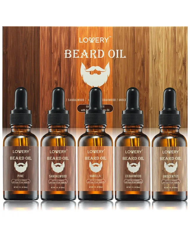 Lovery Beard Oil Premium Grooming Set For Men With Argan & Jojoba Oil - 5 Scent Gift Set, image 1 of 1 from Rue La La
