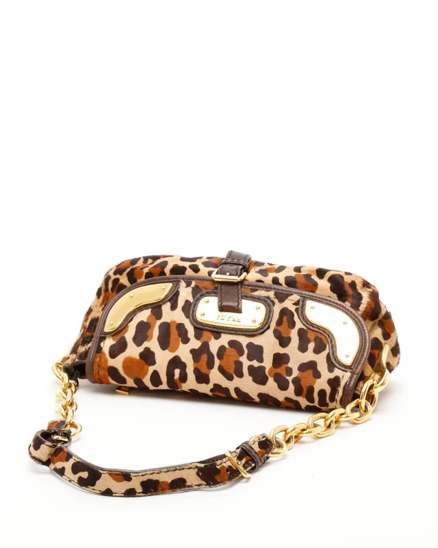 Prada Leopard Fur Chain Hobo Bag in Leather from A Retro Tale, photo 5 of 10