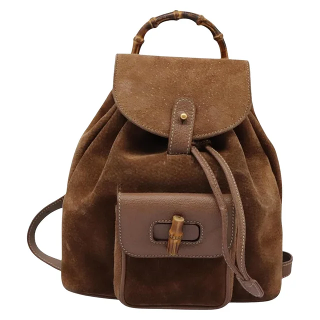 Gucci Bamboo backpacks in Suede from The Brand Collector, photo 1 of 1