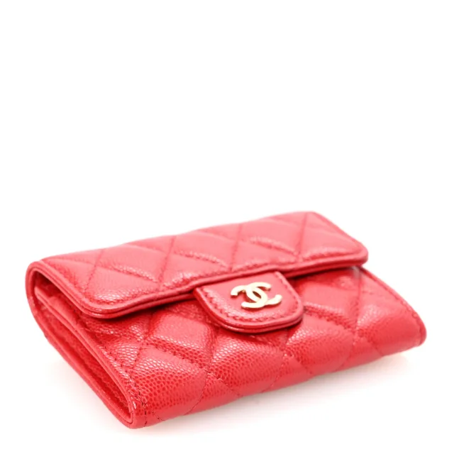 Chanel Caviar Quilted Flap Card Holder Wallet Red in Red Caviar leather from FASHIONPHILE, photo 4 of 9