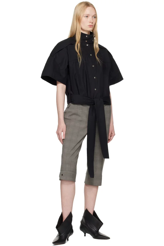 FIDAN NOVRUZOVA Gray Teo Capri Trousers, photo 4 of 4 from SSENSE