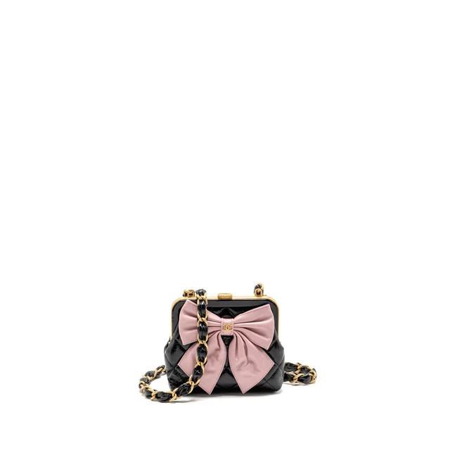 Chanel 24A bow knot clutch in Black Lambskin from EMIER