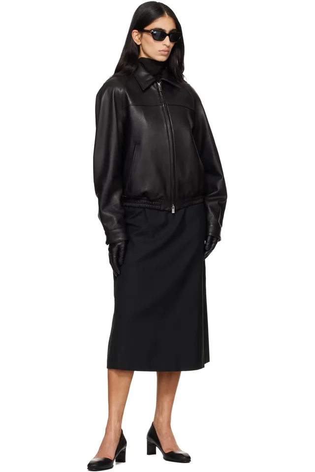 TONYWACK Black Wool Midi Skirt, photo 4 of 4 from SSENSE