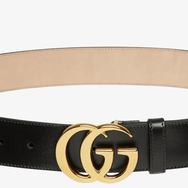 Gucci Logo-Buckle Leather Belt — Black in Black Leather from HEWI, photo 2 of 3