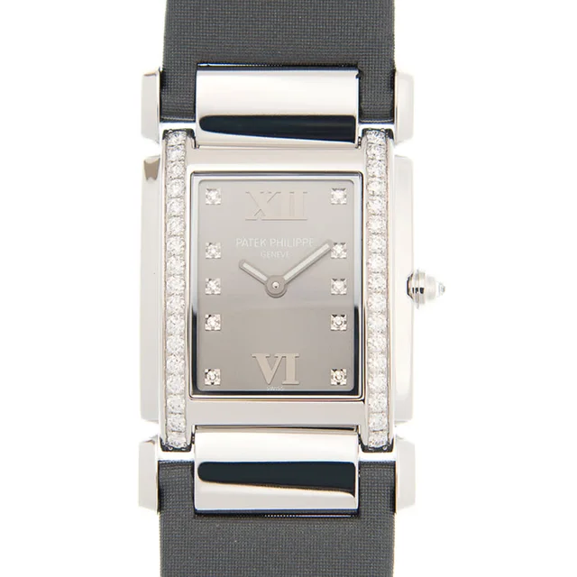 Patek Philippe Twenty~4 Medium Diamond Eternal Gray Dial Ladies Watch 4920G-001 in gold|white|gray Satin from Jomashop.com