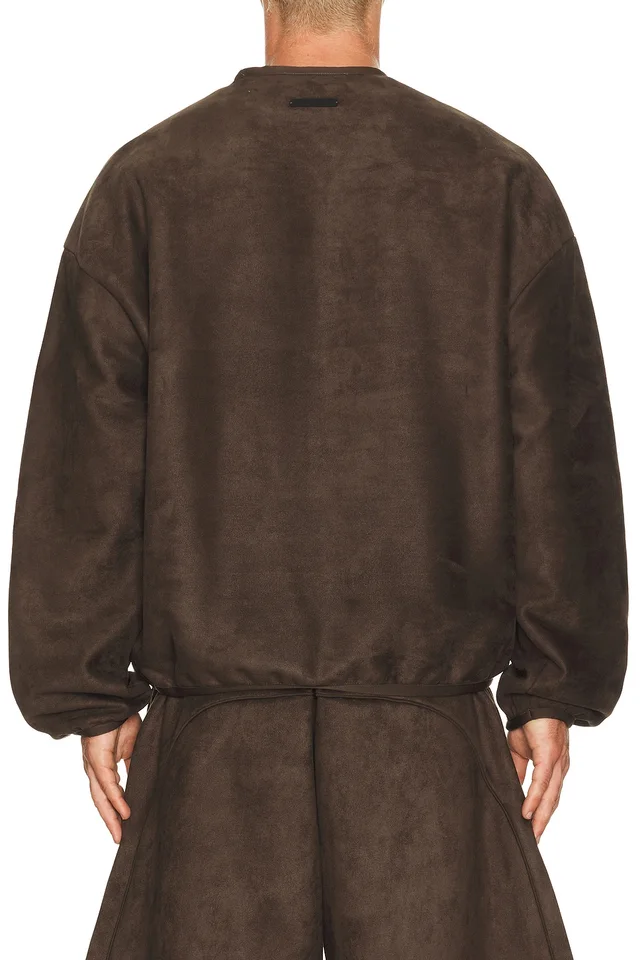 Fear of God ESSENTIALS Signature Modern Crewneck Sweatshirt in Brown, photo 2 of 5 from REVOLVE (Canada)