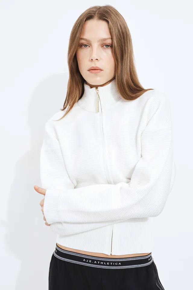 Athletica Ottoman Knit Jacket in White from Aje, photo 1 of 1