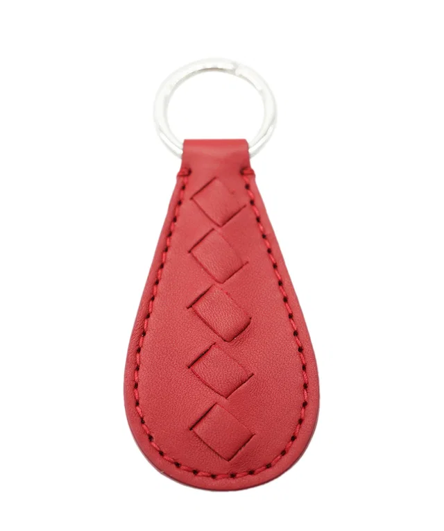 Bottega Veneta red intrecciato keyring in Red Woven leather from Luxury Promise