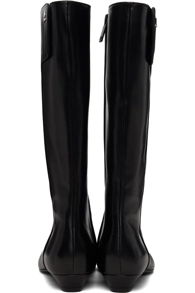 Courrèges Black Heritage Flat Boots, photo 2 of 5 from SSENSE