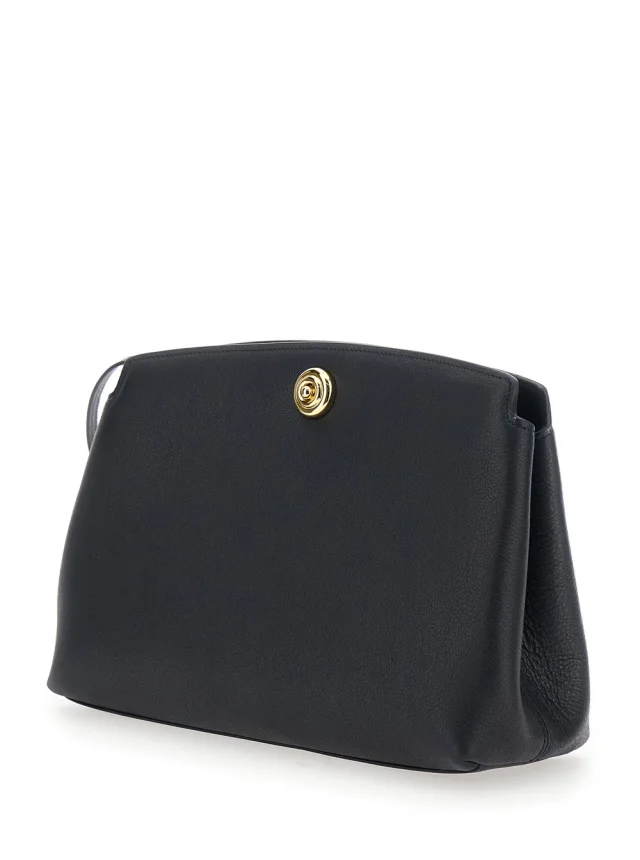 LIFFNER Black Clutch with Clasp Closure in Grained Leather Women in Black 100% Calf, photo 3 of 10 from Gaudenzi Boutique