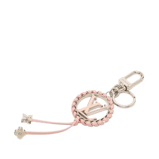 Pink Louis Vuitton Brass Lambskin and Enamel Very Bag Charm and Key Holder in Pink Lambskin from Designer Revival