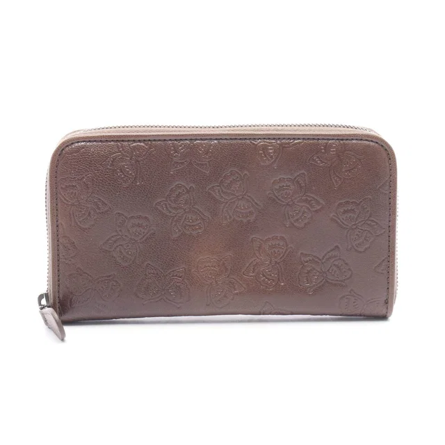 Bottega Veneta Butterfly Motif Leather Long Zip Wallet in Leather from LuxUness
