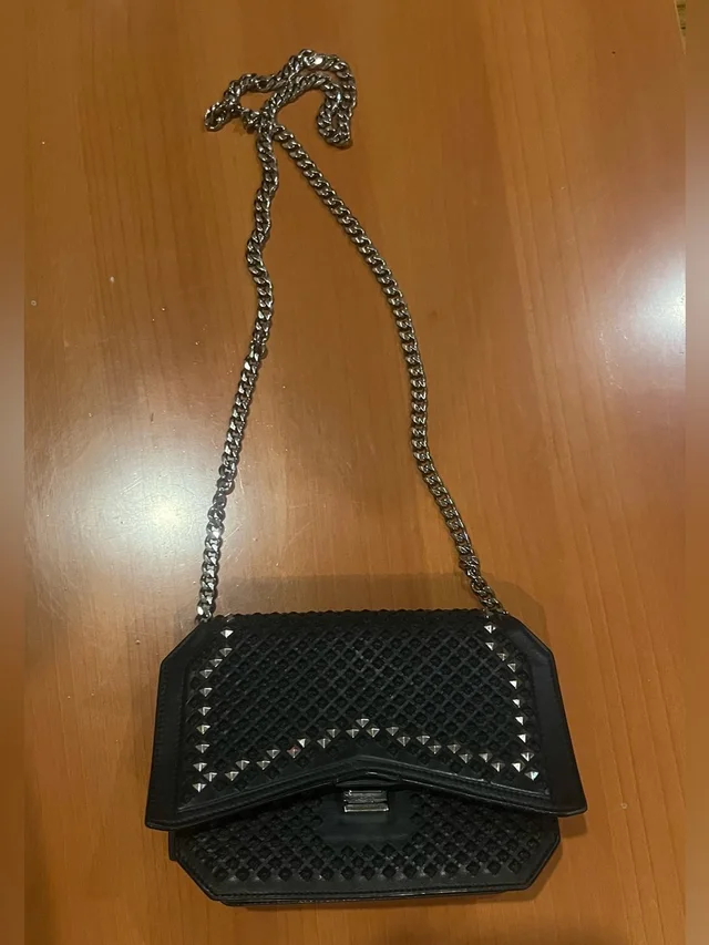 Givenchy Black Studded Chain Crossbody Bag in silver|gray|black from Poshmark