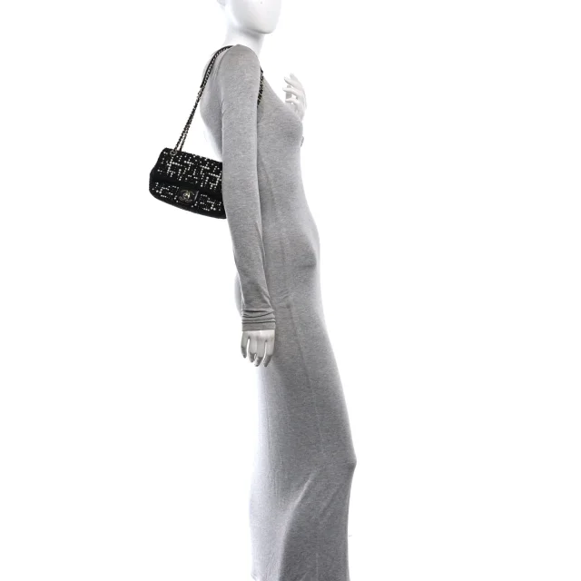 Chanel Pearl Small Cosmos Flap Black in Black Tweed from FASHIONPHILE, photo 2 of 10