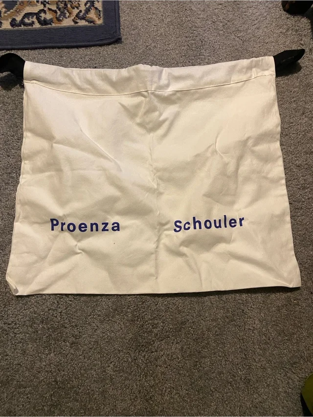 Proenza Schouler White Canvas Dust Bag With Blue Logo in white|blue Canvas from Poshmark