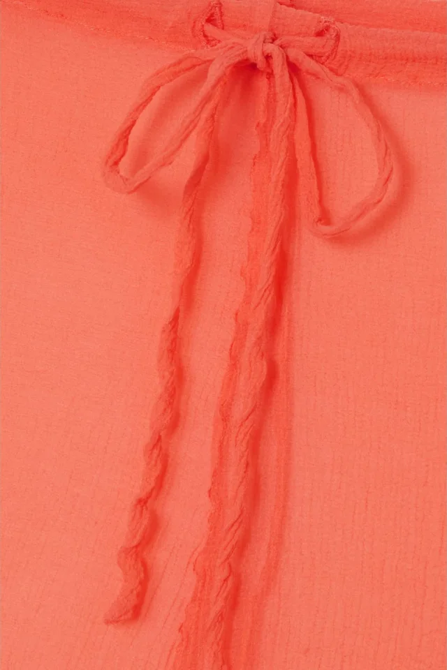 Dries Van Noten Silk-Crepon Drawstring Straight-Leg Pants in Coral, photo 5 of 5 from THE OUTNET