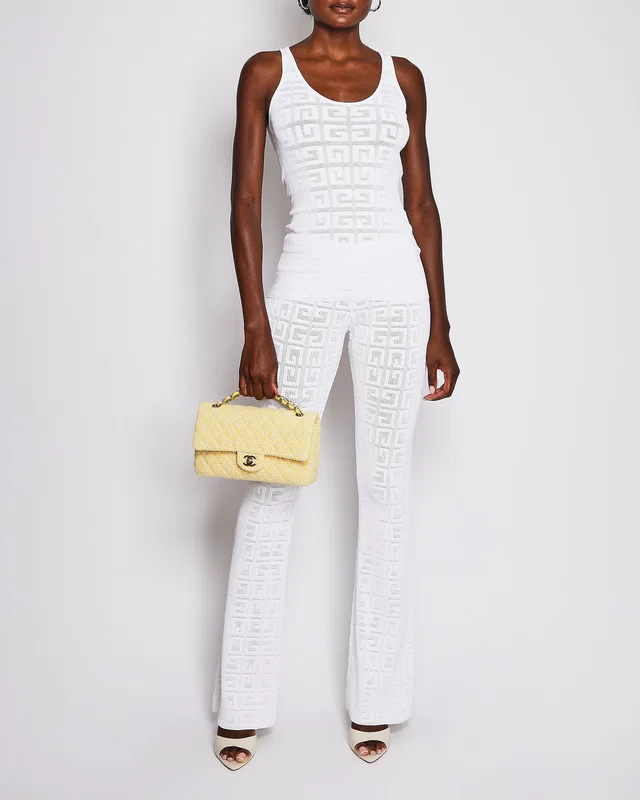 Givenchy White Knit Logo Tank Top with Matching Trouser Set Size XS (UK 6) in White from Sellier