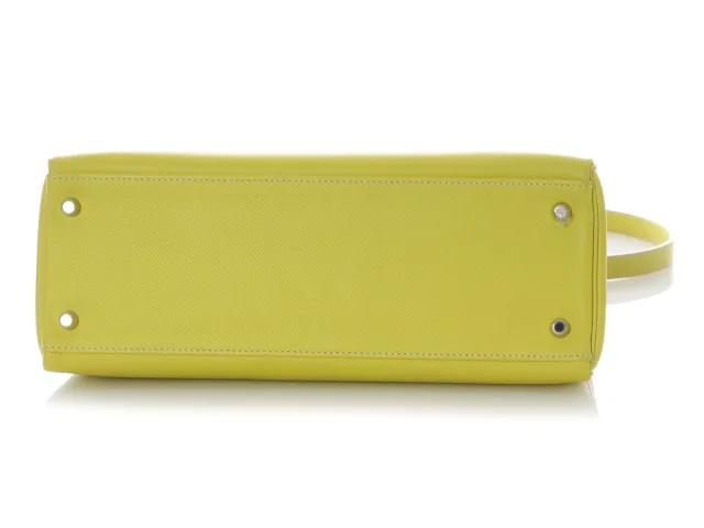 Hermès Lime Epsom and Gris Perle Candy Collection Kelly 32 in Grey Epsom leather from Ann's Fabulous Finds, photo 6 of 11