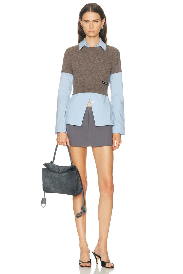 Alexander Wang Prestyled Button Down Top in Blue, photo 2 of 2 from FWRD