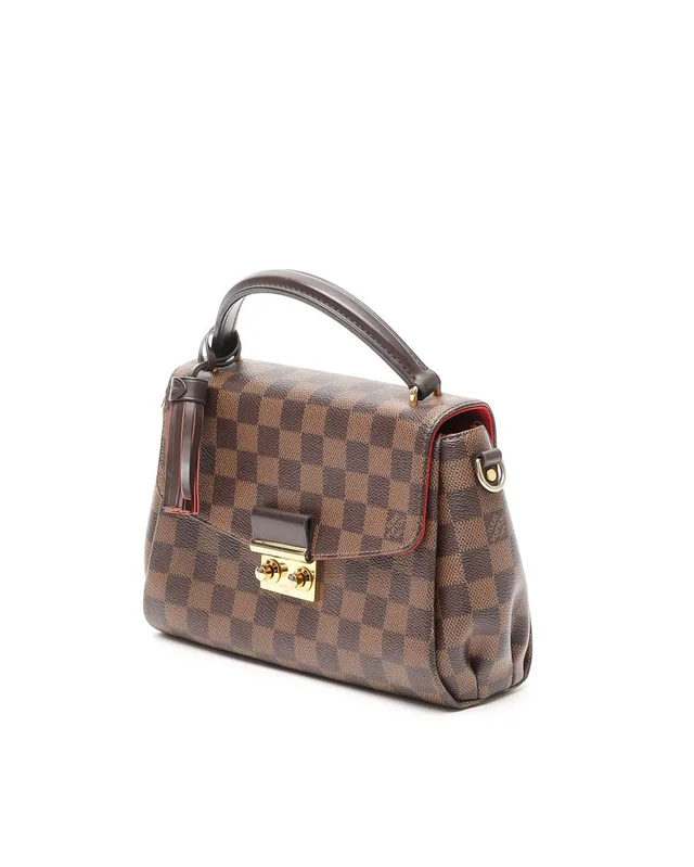 Louis Vuitton Damier Ebene Croisette Bag in Brown Silk from A Retro Tale, photo 2 of 9