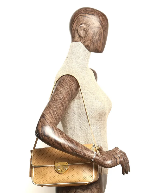 Prada Perforated Sound Lock Flap Bag in Leather from A Retro Tale, photo 9 of 9