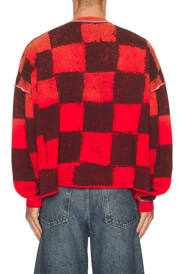 Diet Starts Monday SL&D Crewneck Sweatshirt in Checkered Red, photo 2 of 4 from REVOLVE (Canada)