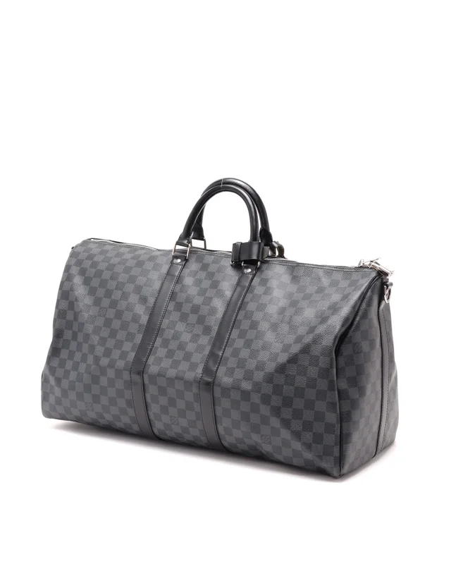 Louis Vuitton Damier Graphite Keepall 55 Bandoulière Weekend Bag in Grey Canvas from A Retro Tale, photo 3 of 10