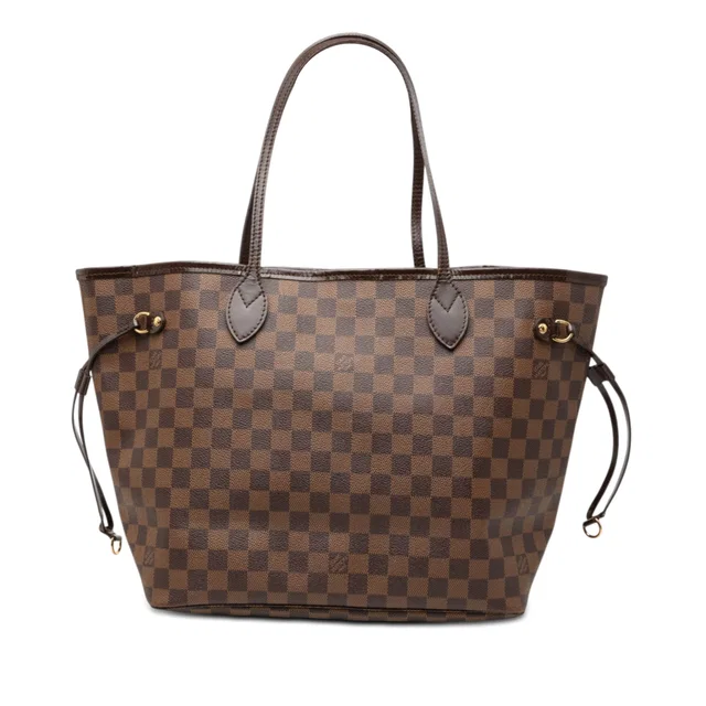 Brown Louis Vuitton Damier Ebene Neverfull MM Tote Bag in Brown Canvas from Designer Revival