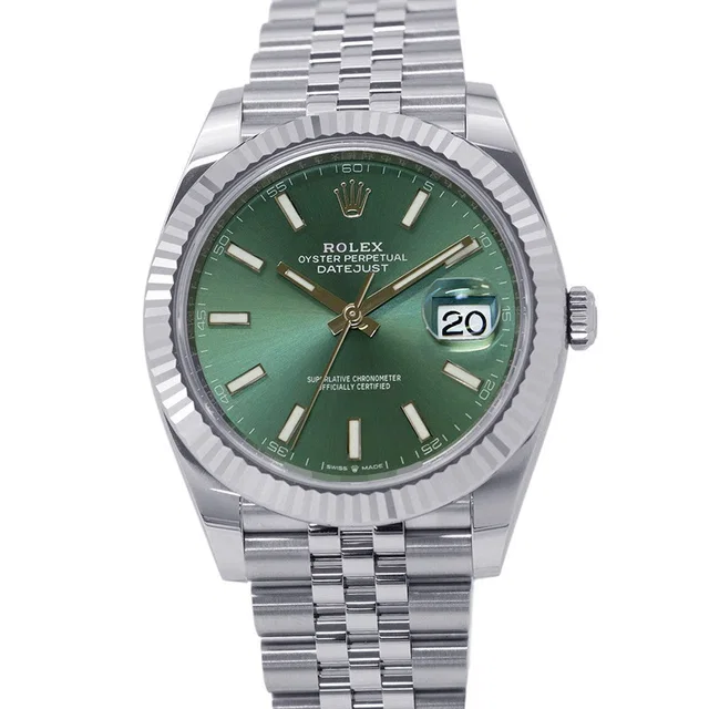 Rolex Datejust W41mm Stainless Steel K18WG Mint Green Dial126334 in Green from GALLERY RARE