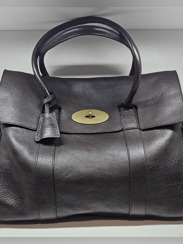 Mulberry Bayswater Dark Brown Pebbled Leather Handbag With Gold Hardware in red|brown Leather from Poshmark