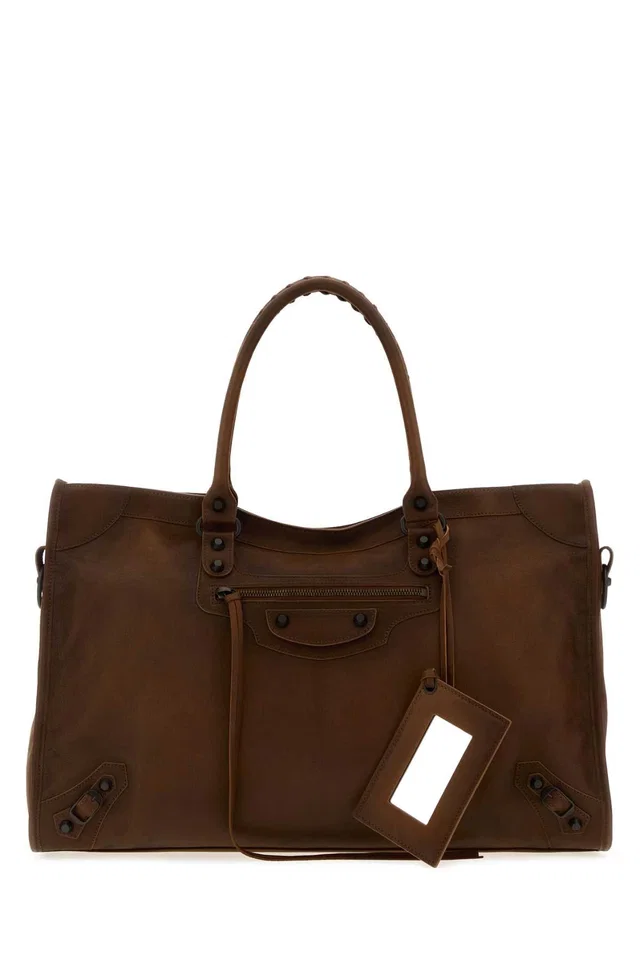 Balenciaga City Shoulder Bag — Brown in Brown Lambskin from HEWI