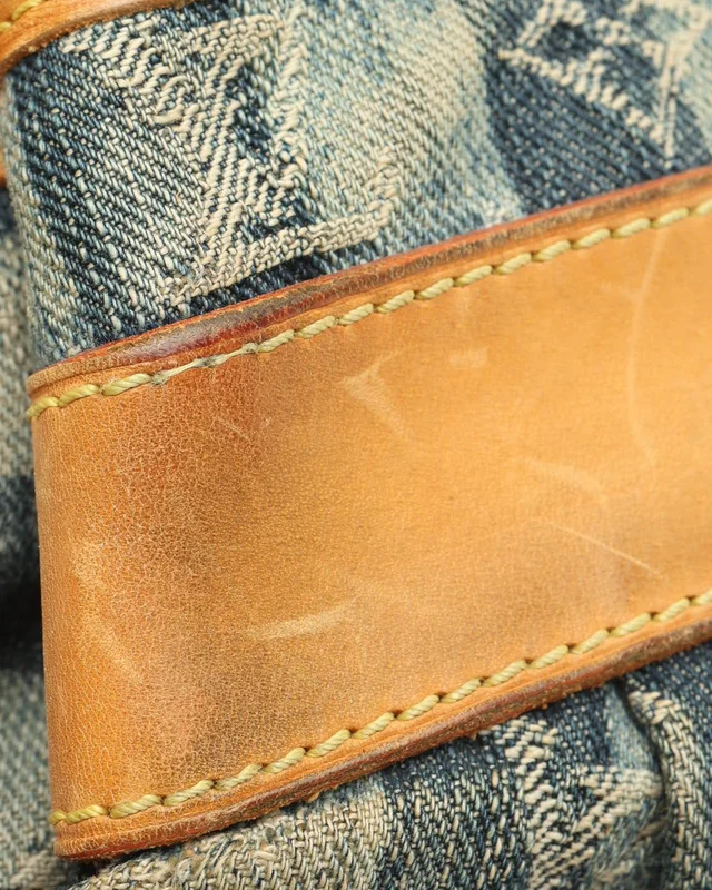 Louis Vuitton Monogram Porte Epaule Raye MM Bag in Denim from A Retro Tale, photo 10 of 13