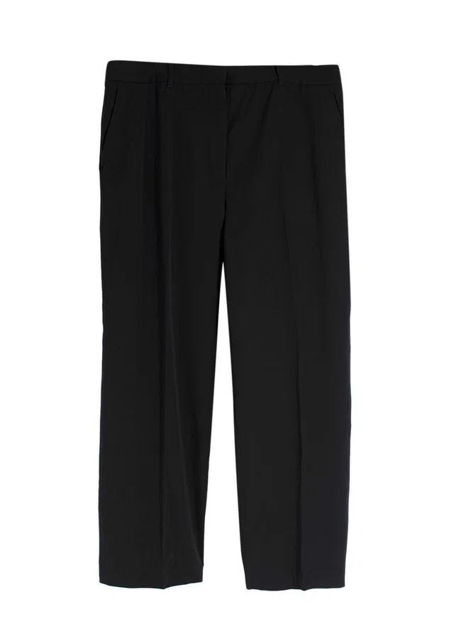 Stella McCartney Black Straight-Leg Mid-Rise Stretch-Wool Trousers in Black Wool from HEWI
