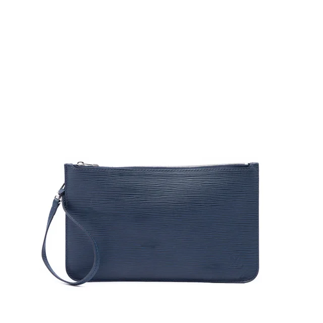 Blue Louis Vuitton Epi Neverfull Pouch in Blue Leather from Designer Revival