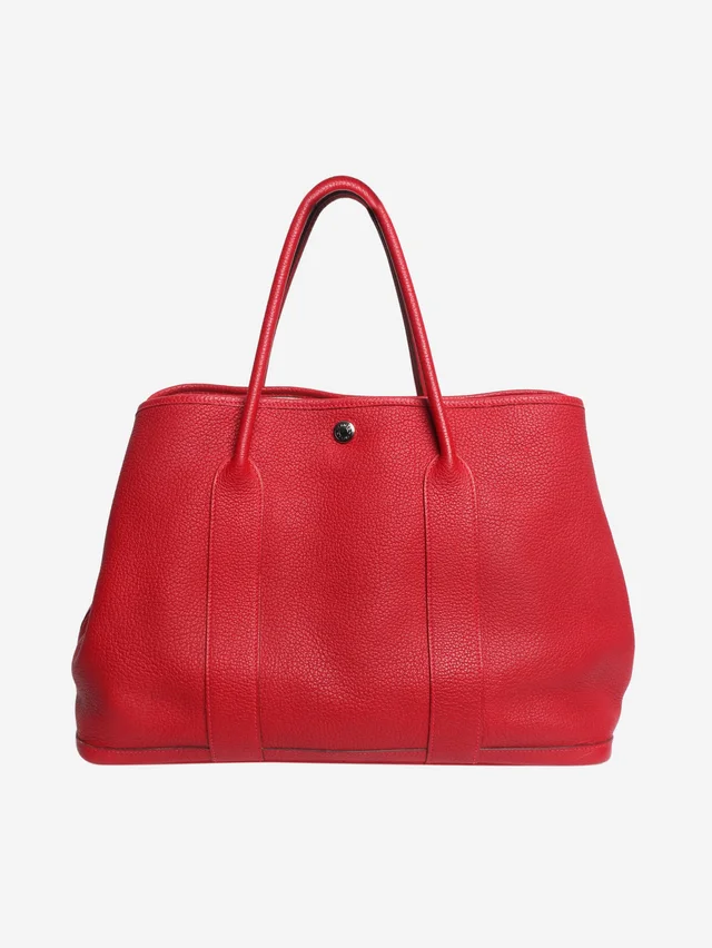 Hermès Red Garden Party 36 leather tote bag in Red Leather from Sign of the Times