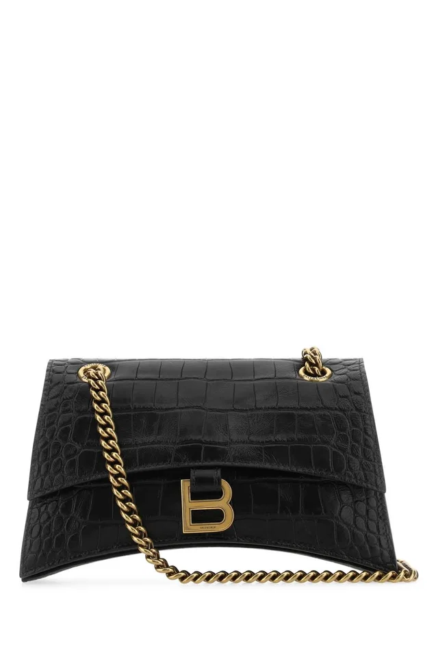 Balenciaga Crush S Shoulder Bag — Black T Domesticated Calf Le in Black Calfskin from HEWI