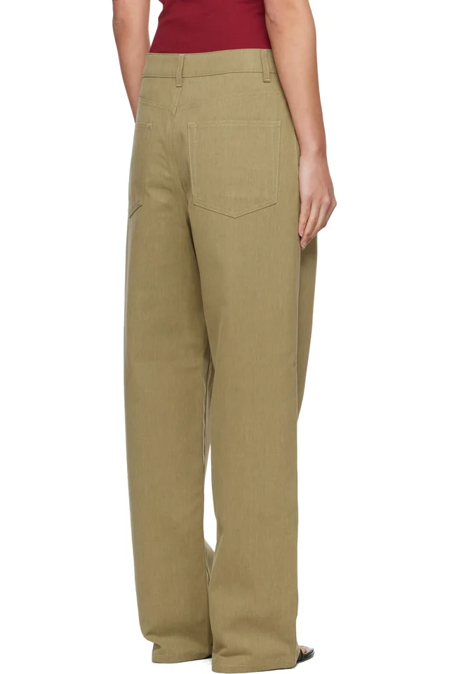 Róhe Khaki Baggy Fit Jeans, photo 3 of 4 from SSENSE