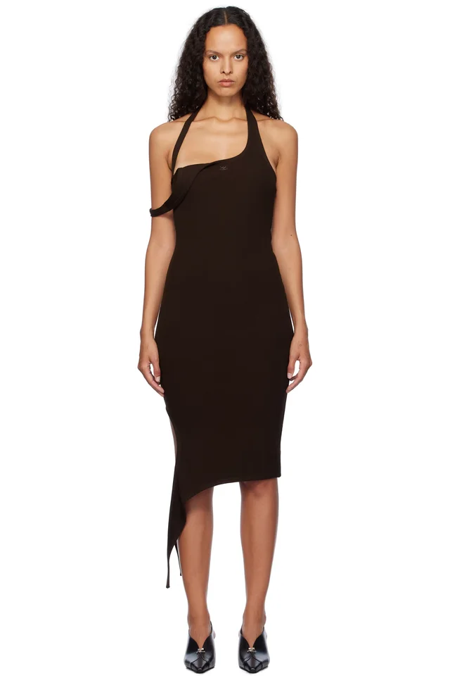 Courrèges Brown Undressed Light Knit Minidress, image 1 of 1 from SSENSE