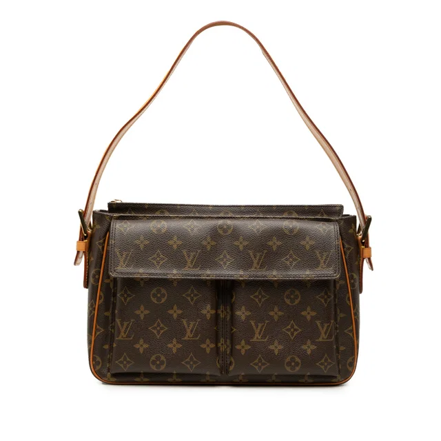 Brown Louis Vuitton Monogram Viva Cite GM Shoulder Bag in Brown Coated canvas from Designer Revival