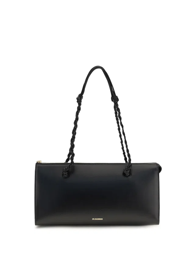 Jil Sander Tangle Shoulder Bag — Black Calf Leather Bos Taurus in Black Calfskin from HEWI