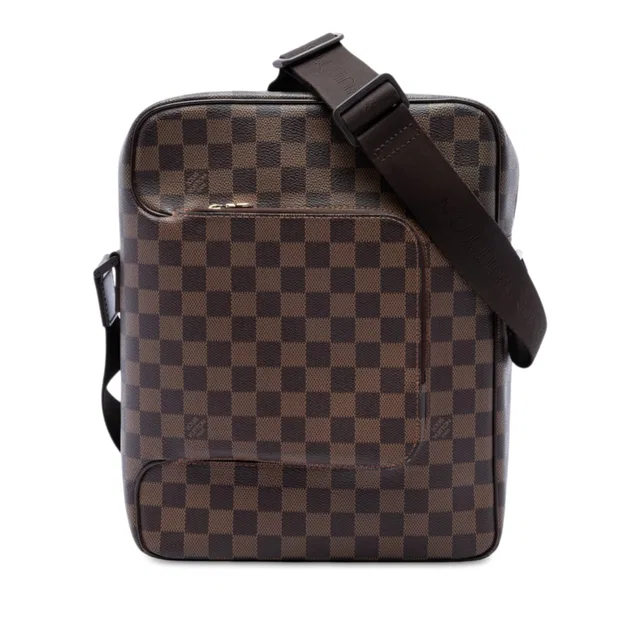 Brown Louis Vuitton Damier Ebene Olav MM Crossbody Bag in Brown Canvas from Designer Revival