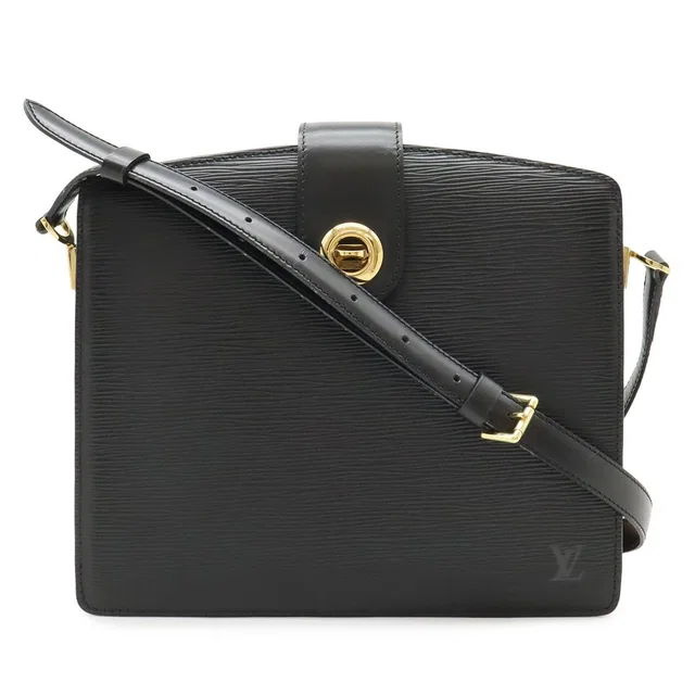 Louis Vuitton Epi Capucines Shoulder Bag Crossbody Noir Black Gold in Black Leather from The Reluxe